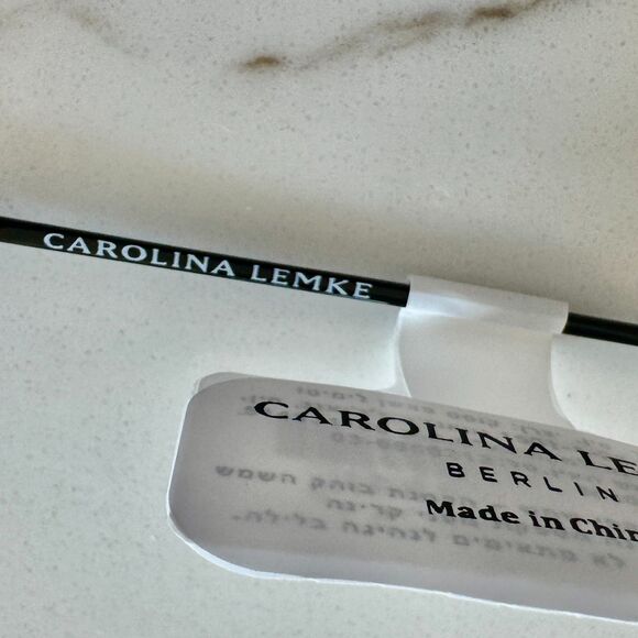 Carolina Lemke Berlin Matte Black CatEye Metal Frame Sunglasses - New in Box
